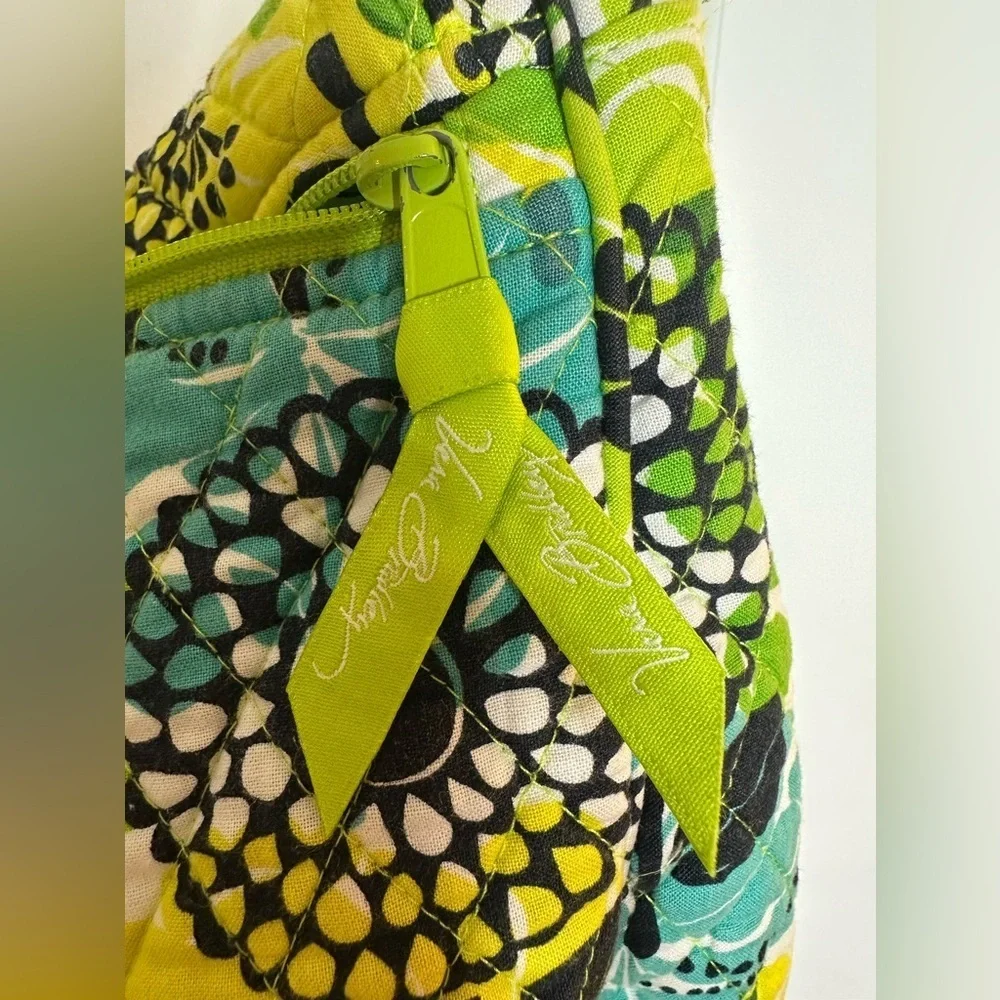 Vera Bradley Naturecore Limes Up Green Floral Quilted Laptop Bag Festival